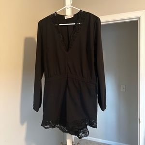 Kittenish Black Romper
